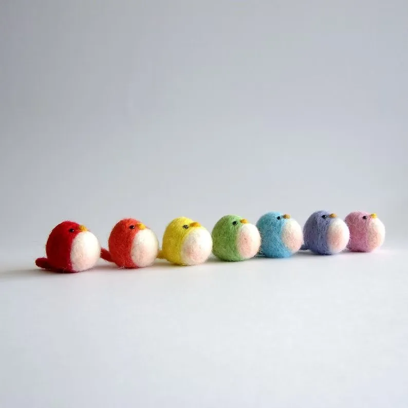Charming Needle Felted Bird: Handmade Wool Avian Beauty, Perfect for Small Spaces and Thoughtful Gifting