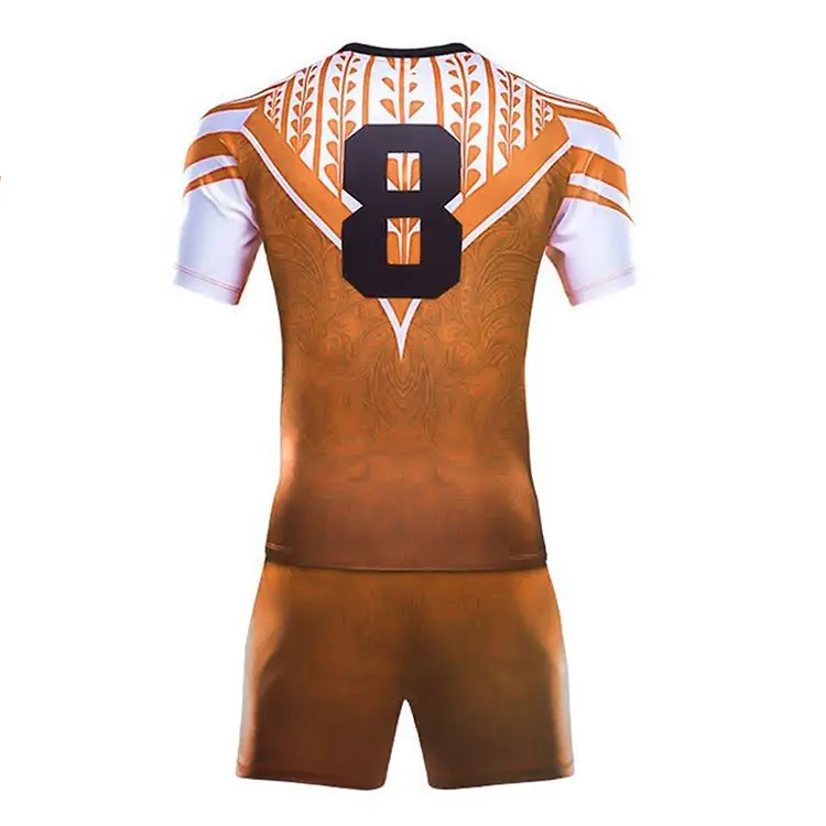 Cool Latest Printing Design Sublimation Rugby Jersey and Shorts Kits in Plus Size Wholesale Top Quality Rugby Uniform