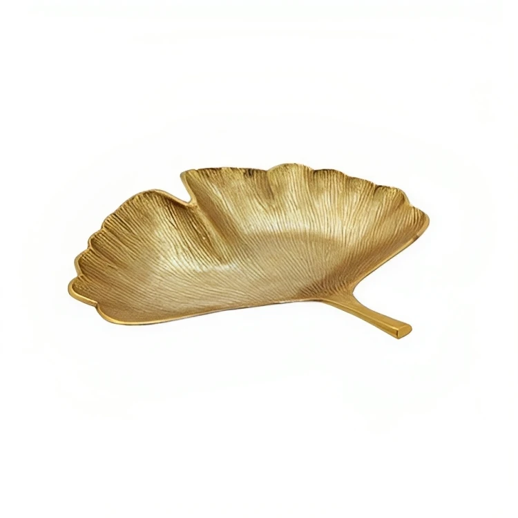 Gold Metal Serving Bowl Maple Leaf Style Bowl Tabletop Decorative Premium Quality Super Special Snacks Serving Bowl