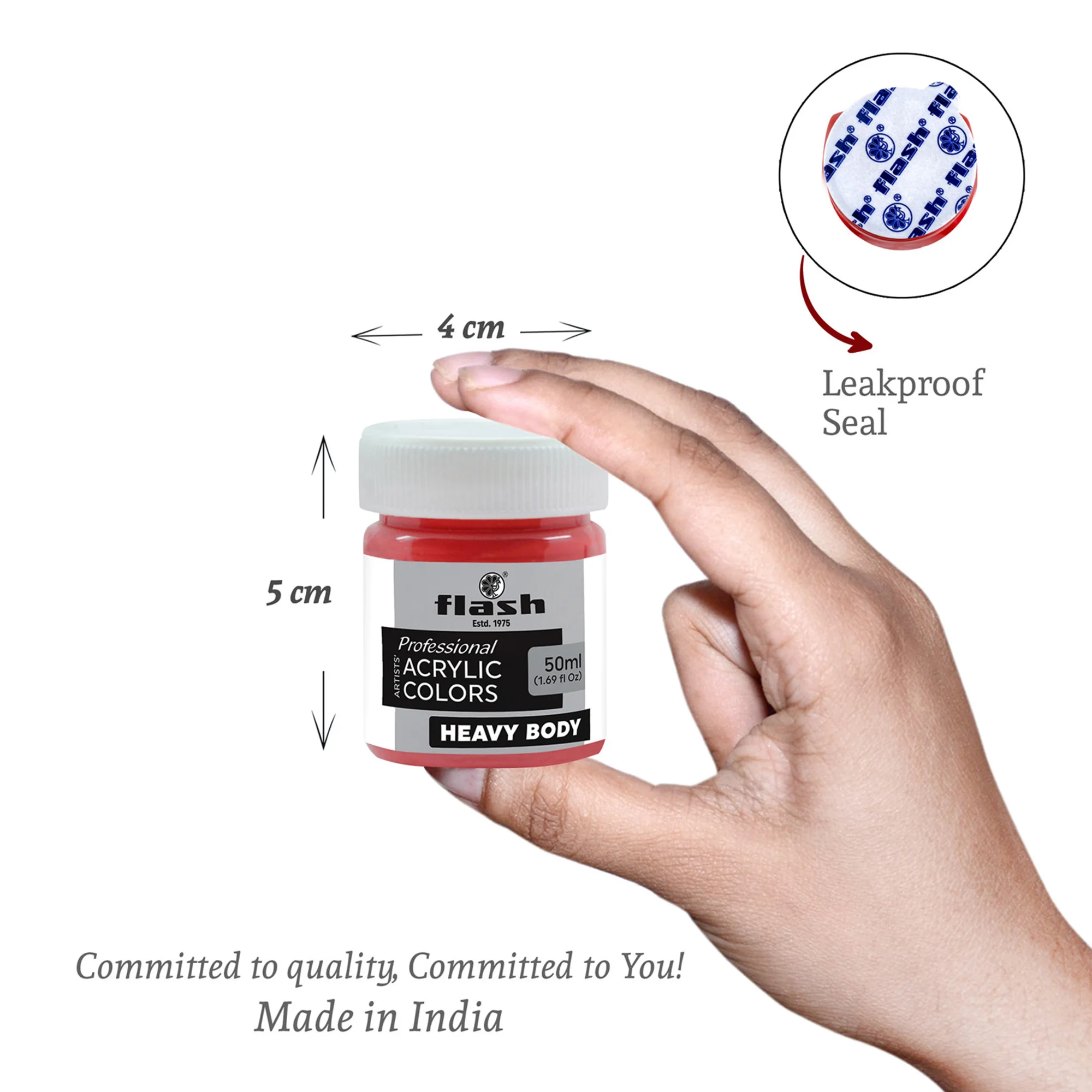 High Quality Flash Heavy Body Acrylic Colors 50ml 25 Color Set | Non Toxic Kids Safe High Lightfastness Colors