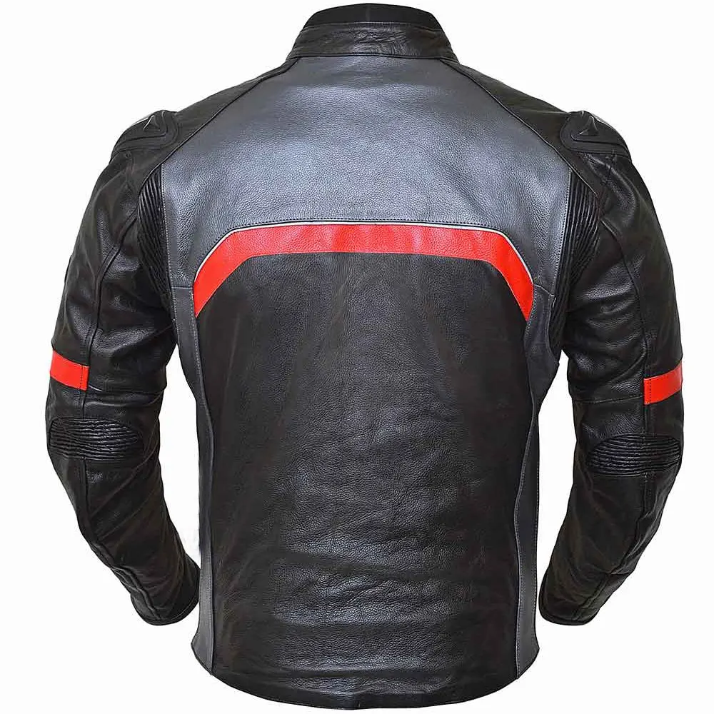 Men Biker Vintage Motorcycle Racer Moto Leather Jacket Real Genuine Leather Racing Motorbike Jackets Padded