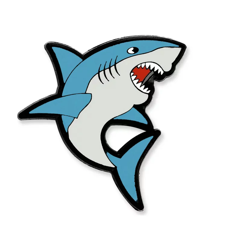 Ocean Animals Brooch Custom Whale Shark Otter Axolotl Sea Lion Metal Enamel Pins Lapel Badge Cute Cartoon Pins for Kids Friends