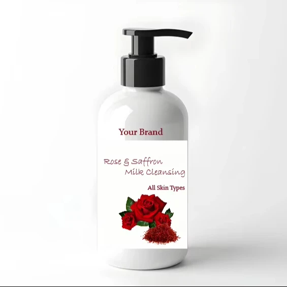Factory Wholesale Rose Saffron Cleansing Milk Face Care Foam Beauty Hydrating Moisturizing OEM ODM Natural Face Skin Care