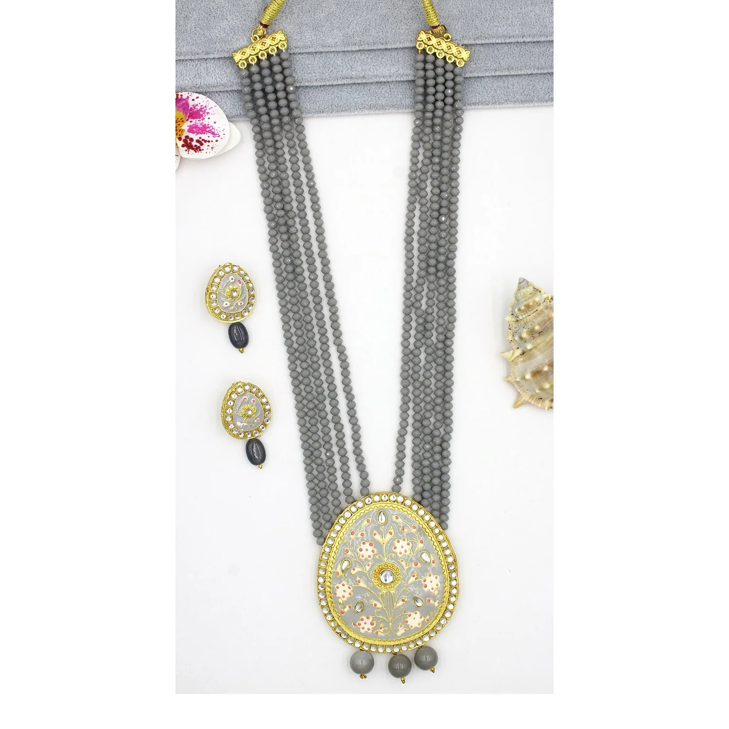 fashionable bridal set 1 gm gold kundan meena polki jewellery for wholesale kundan polki antique indian bridal jewellery