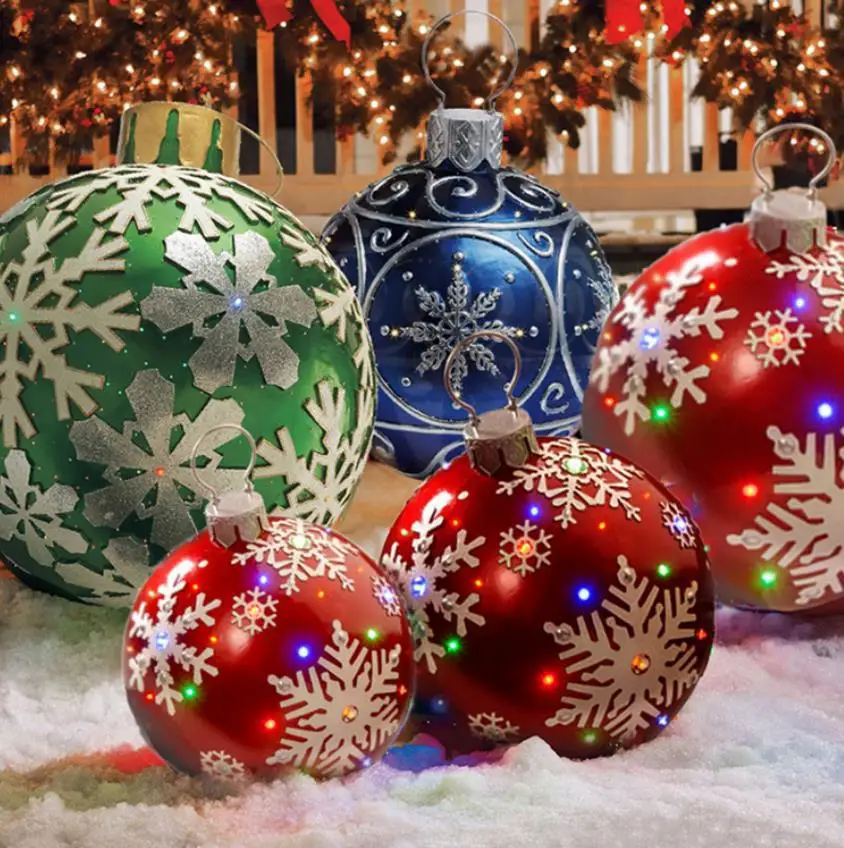 Giant Outdoor Inflatable Christmas Ornament Bright Christmas Balls Decorations for Home Premium Christmas Lights