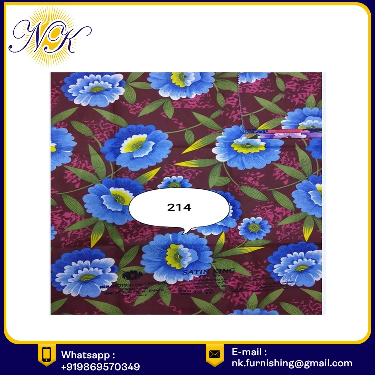 Custom Made Best Price Cotton Satin Woven and Soft Material Cotton at Wholesale Price
