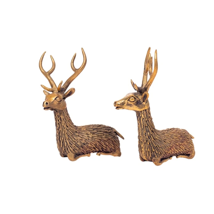 Pure Brass Barasingha Hiran(Sweep Deer) For Table Decoration Decorative, Dhokra Art