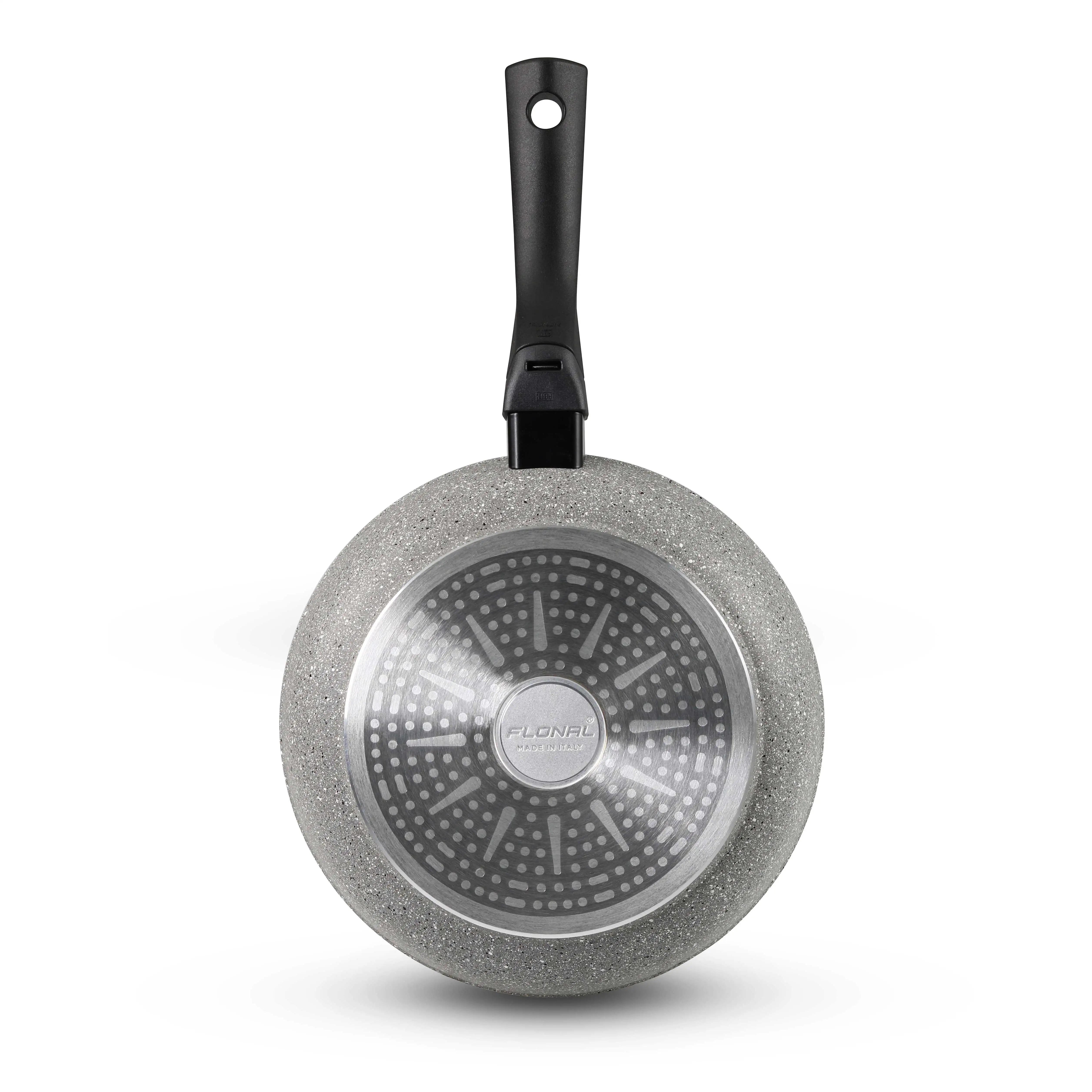 Top quality made in Italy aluminium non stick frying pan extra thickness with removable handle for induction cooking oven safe