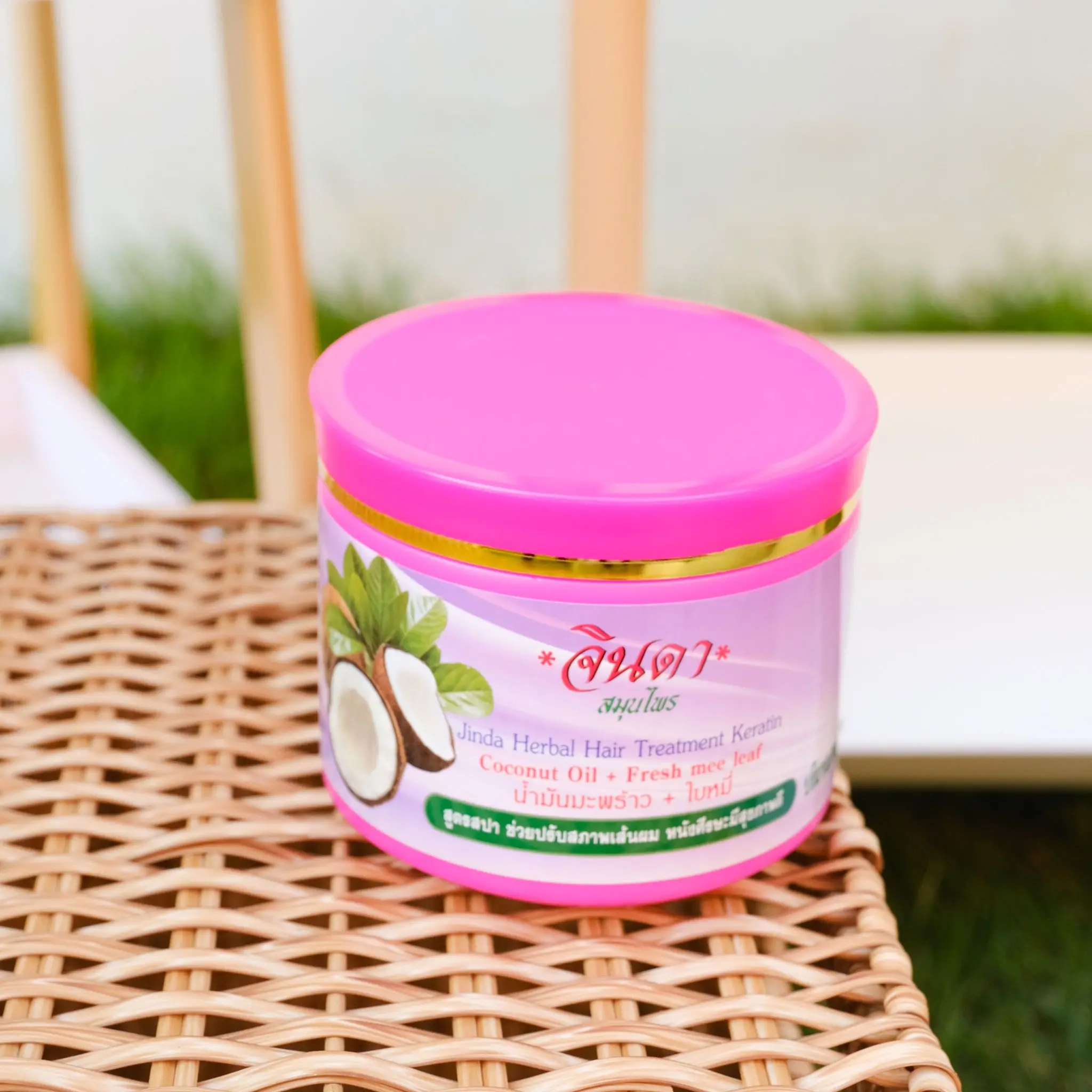 JINDA Coconut Oil Hair Mask 400ml for Damaged Hair Nourished with Treatment Keratin and Extracts of Coconut Oil