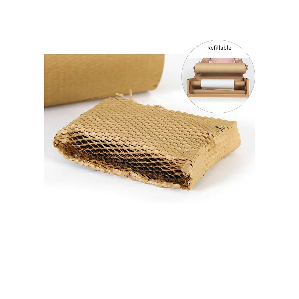 Hot Sale Eco-Friendly  Honeycomb Wrap Paper With Cardboard Dispenser Roll Biodegradable Fully Recyclable For Packing Moving