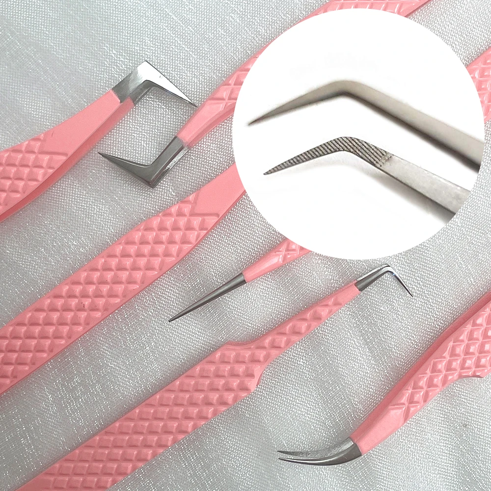 volume tweezers set with fiber tips stainless steel high quality dumout vetus classic volume eyelash tweezers set with logo