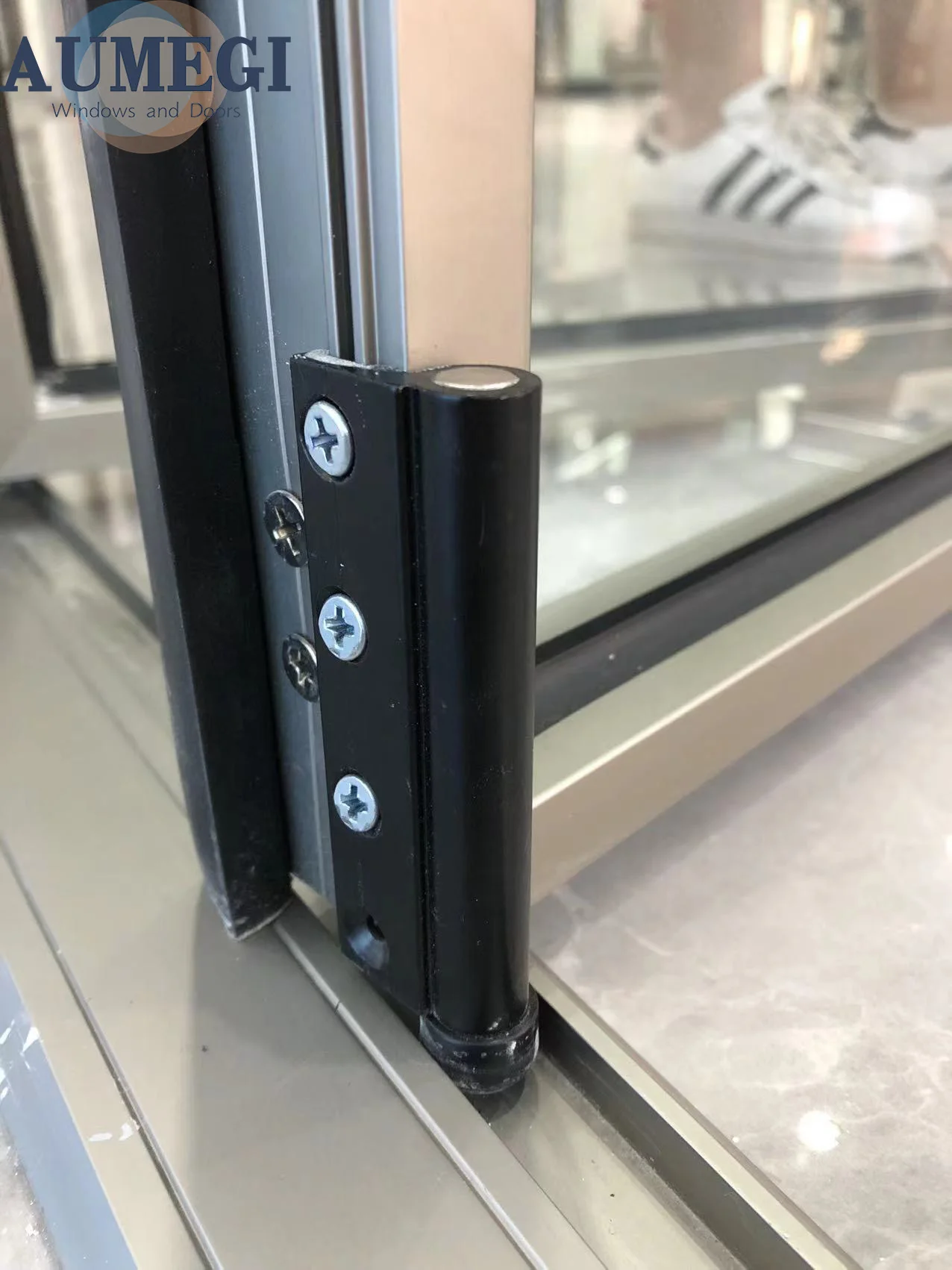 Aumegi  Bi-fold Doors Best Selling Sound Insulation Slim Frame Interior Folding Door Bifold Glass Doors