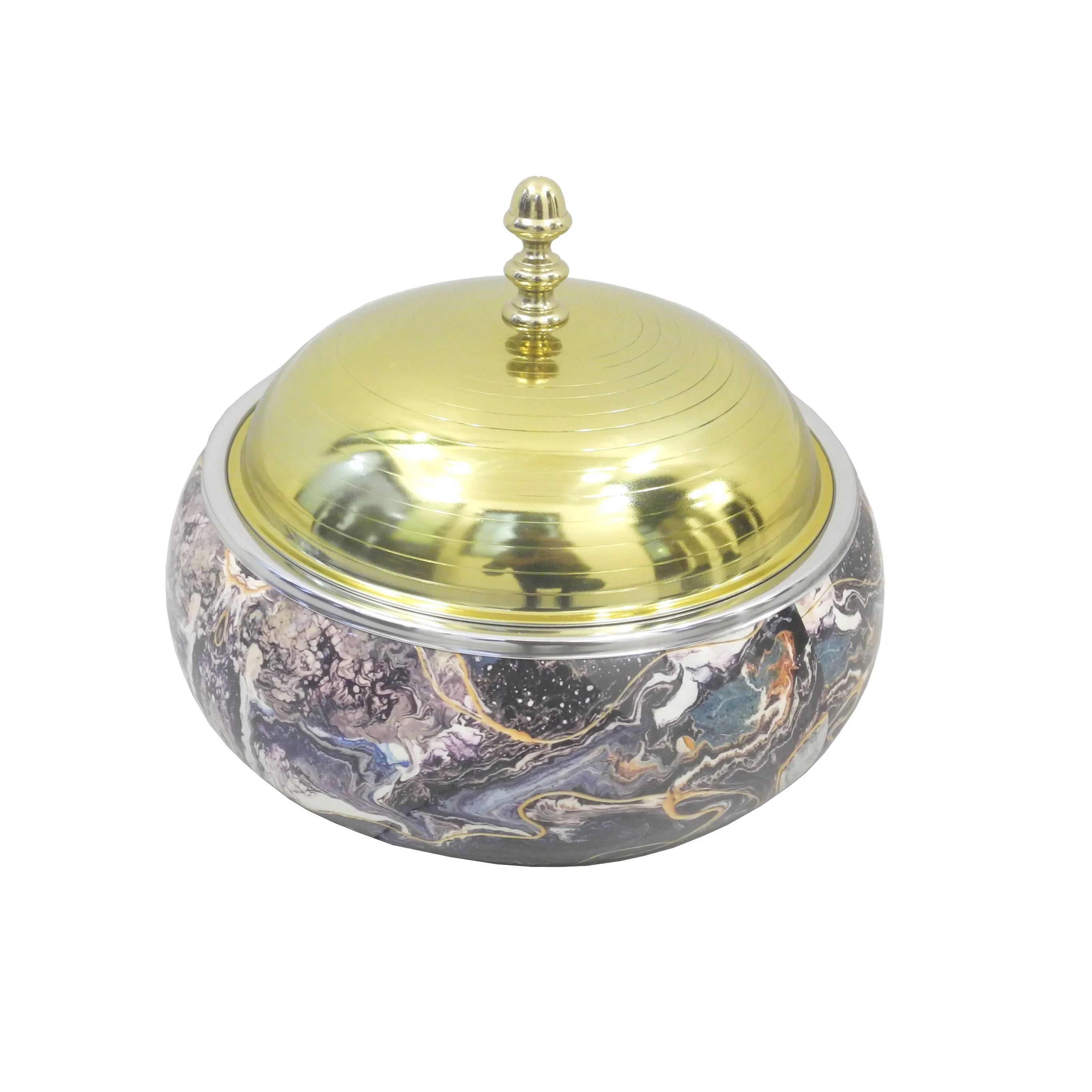 Hotel Wedding Party Food Storage Serving Hot Pot Insulated Casseroles Server Hot Pot Enamel Printed Finishing Hot Pot