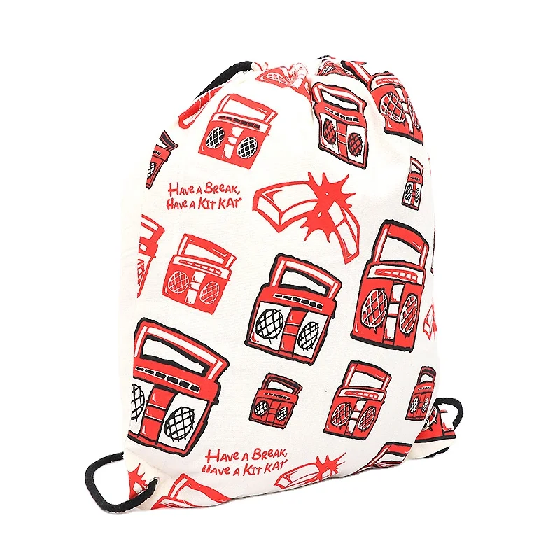 Best quality reasonable price custom logo printed cotton fabric drawstring shopping bag origin in Vietnam