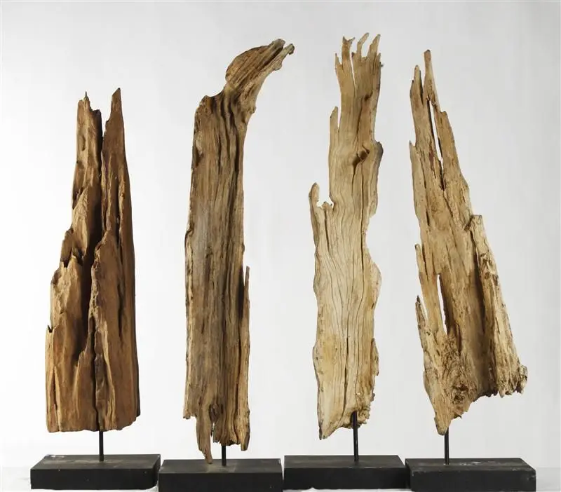 Natural wood on stand