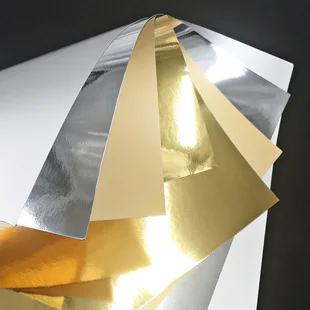 Hongde Glossy Silver/Matte Gold Metalized Paper Rolls Resin-Coated for Christmas Gift Wrap Package Print Decoration