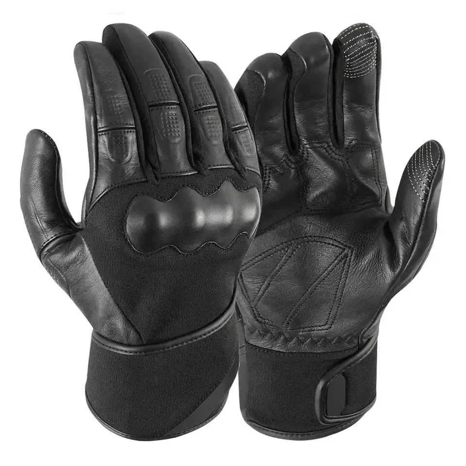 Wholesale Price Genuine Leather Long Motorcycle Gloves Men Racing Motorbike Gloves New Racing Gloves In Plus Size