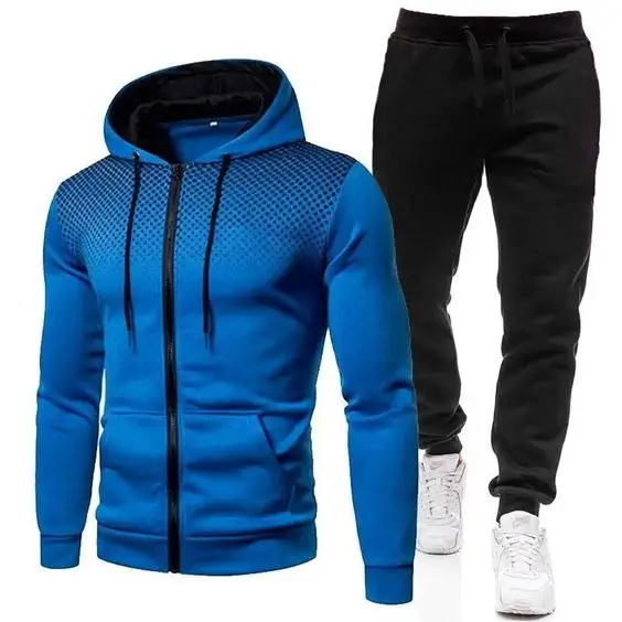 Wholesale Tracksuit Set Mens for Gym Wear Heavyweight Fleece Hoodie and Lightweight Athletic Tracksuit for Outdoor Activities