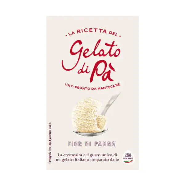 High quality Italian Ice Cream La Ricetta del gelato di Pa Fior di Panna brick 1L HORECA shop