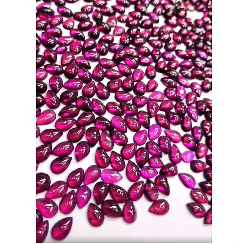 780 Pcs Of Natural Rhodolite Garnet 9x6mm Pear Cabochon 1260 cts lot Iroc sales High quality gemstone loose stone for jewellery
