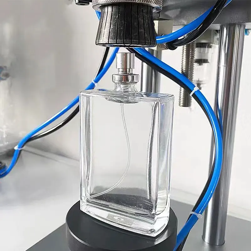 Spot product semi auto bottle cover crimping machine for perfume bottles medical
