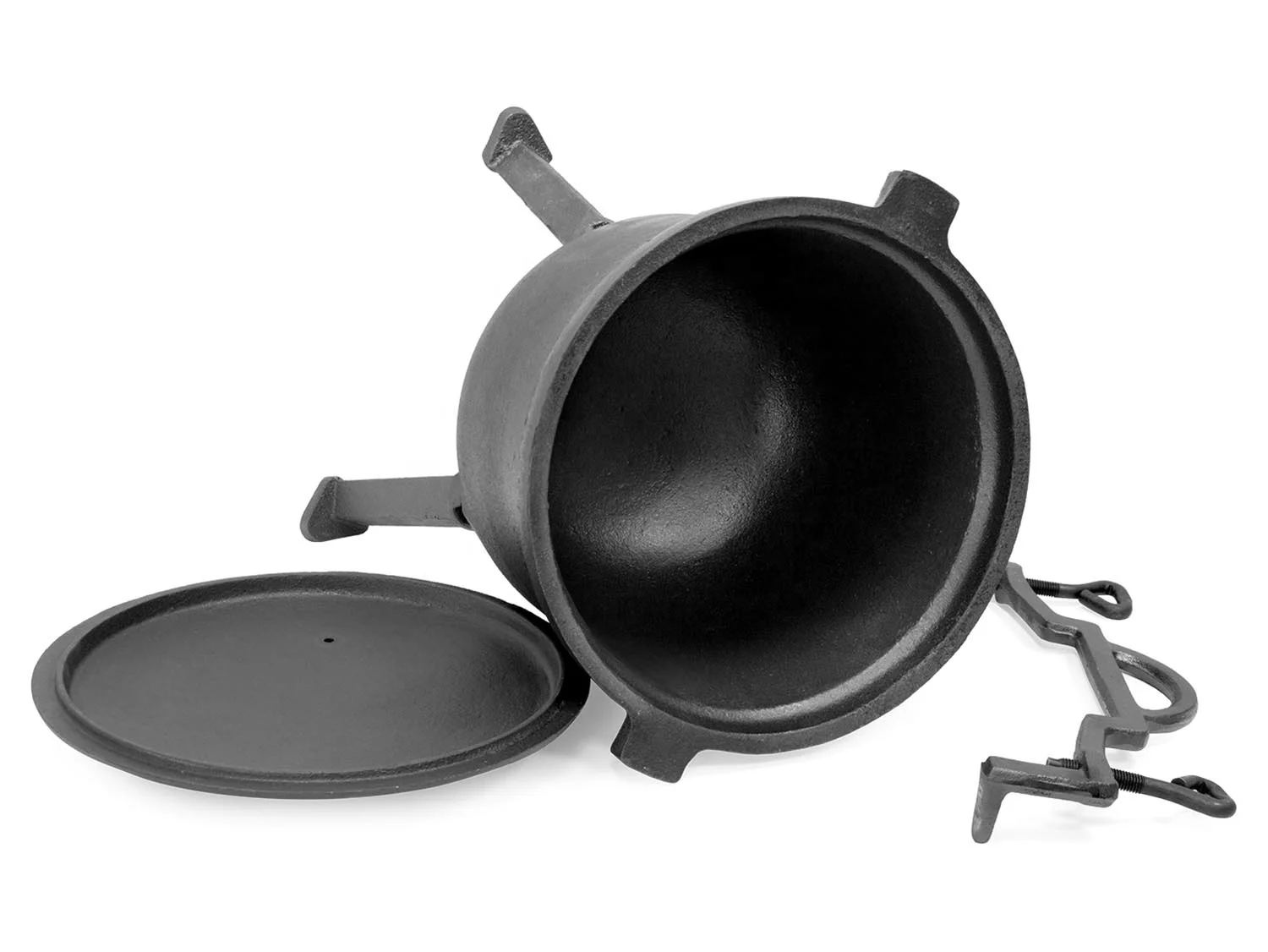 15L Preseasoned/Enameled Cast Iron Potjie Cauldron Pot South Africa Cast Iron Hunters Pot with legs over a fire or gas burner