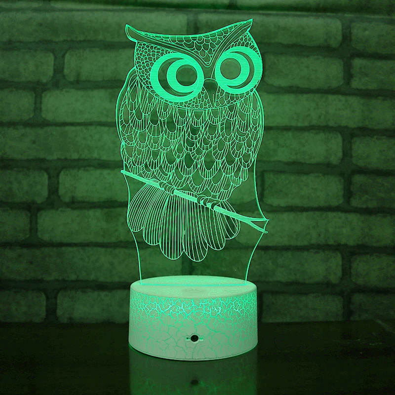 7 colors with remote control  Acrylic 3D crack  LED Night Light  Creative 3D crack  illusion Night Lamp