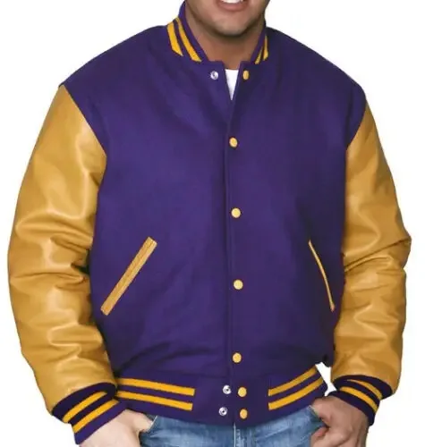 OEM ODM Casual Wear High Quality Customized Logo Printing Light Weight Full Sleeves Men Varsity Jacket