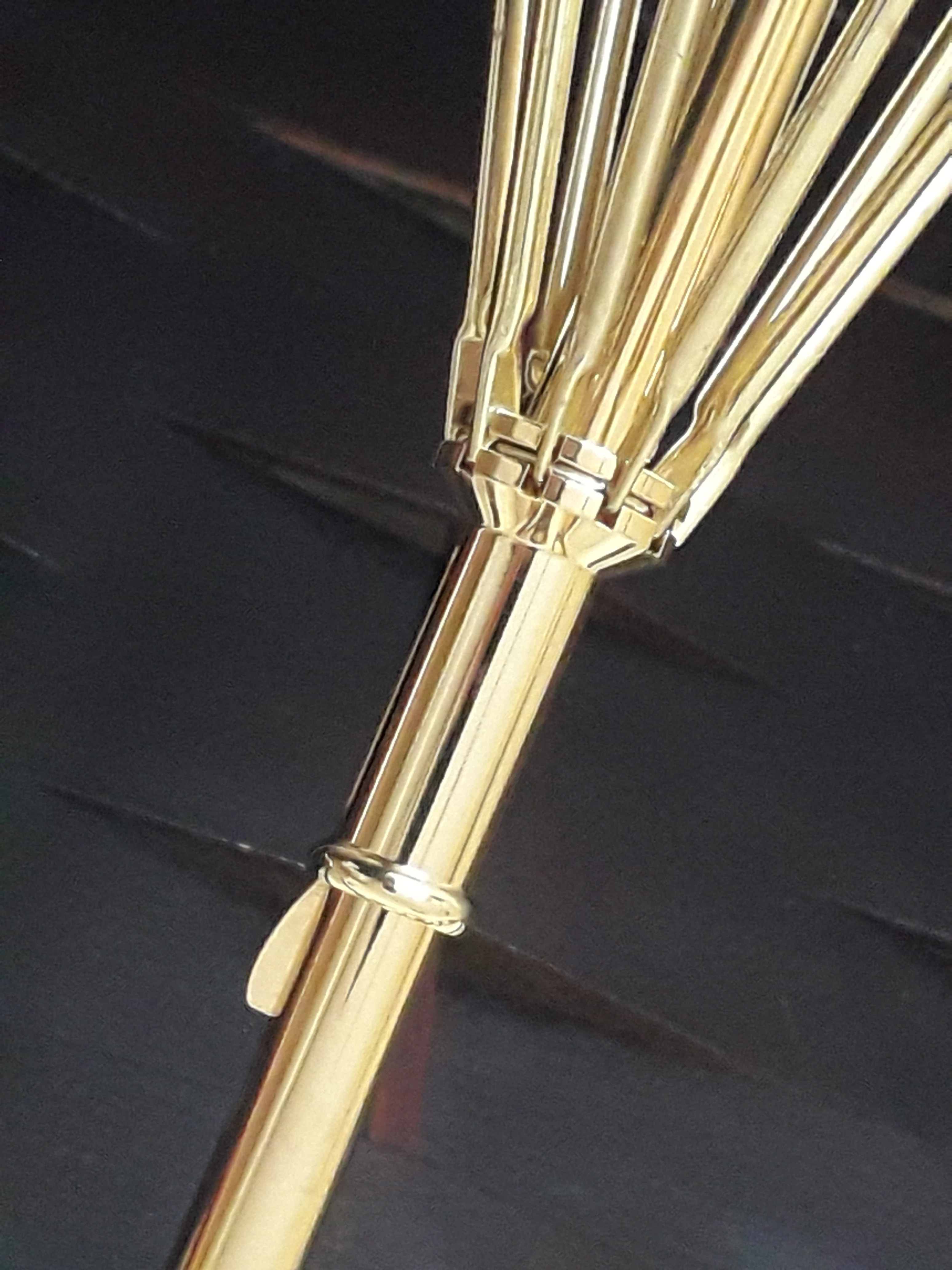 100% Italian Made Long Manual Umbrella Woman and Man with Metal Pole Different Wooden Handle