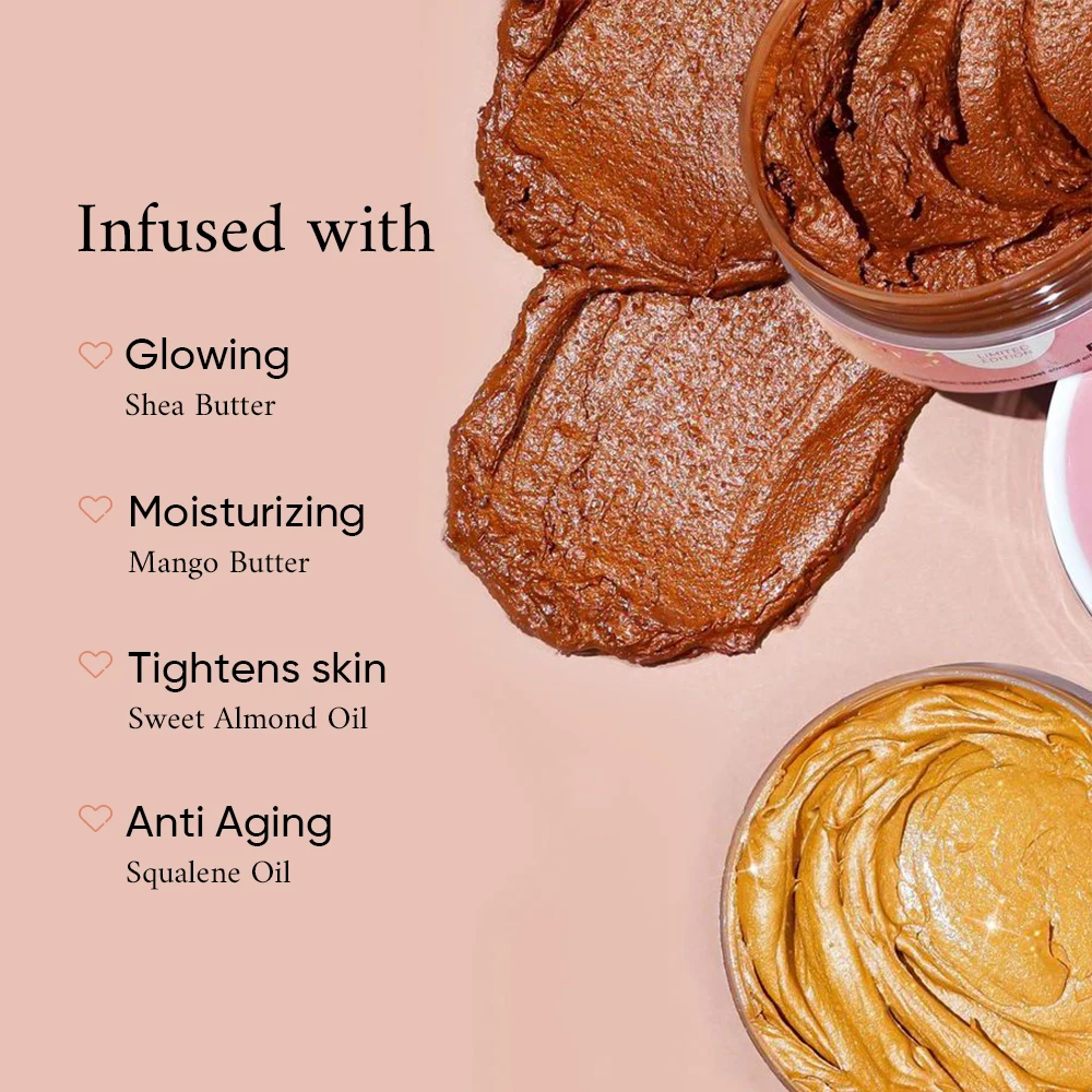 Natural Organic Squalene Oil Anti-Aging Smooth Deeply Hydrating Highlighting Balm Shimmer Body Glaze Butter For Dry Skin