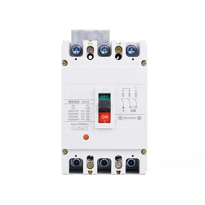 Motor Protection Ac 4p Busbar Mccb Case Circuit Breaker