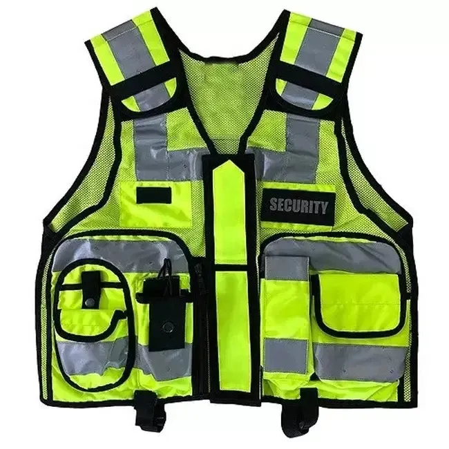 Security High Visibility Reflective Vest Front Zipper Cheap Price Custom Safety Vests Hi Viz Tactical paramedical vest