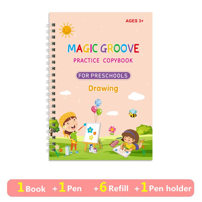 for Kids Sank Magic Practice Copybooks Alphabet Math Number Drawing Reusable Calligraphy Reused Handwriting Workbooks Grooves