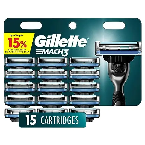 Gillette Mach3 Сменные бритвы для мужчин 15 сменных лезвий