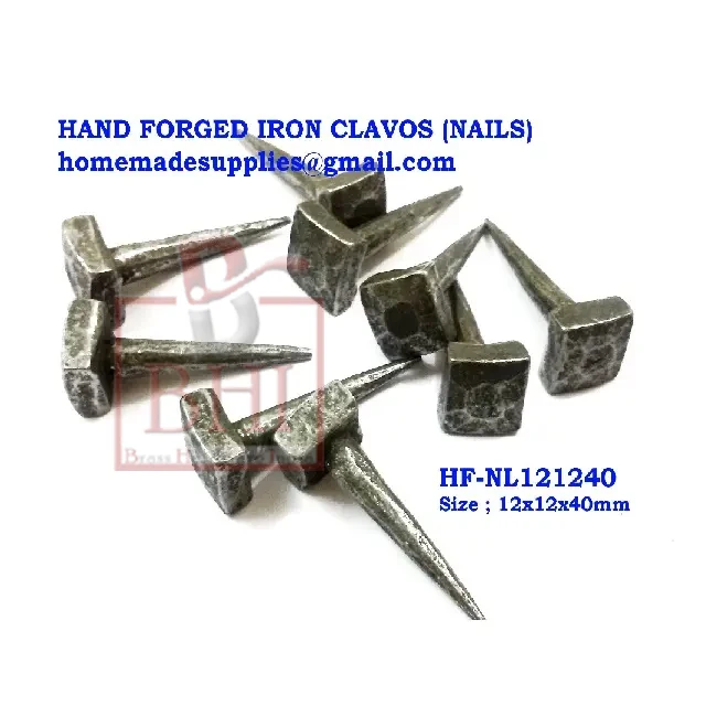 High Quality Handmade Forged Medieval Style Vintage Shoe Nail Wrought Black Iron Nail Wood Crafts Door Furniture Decorative