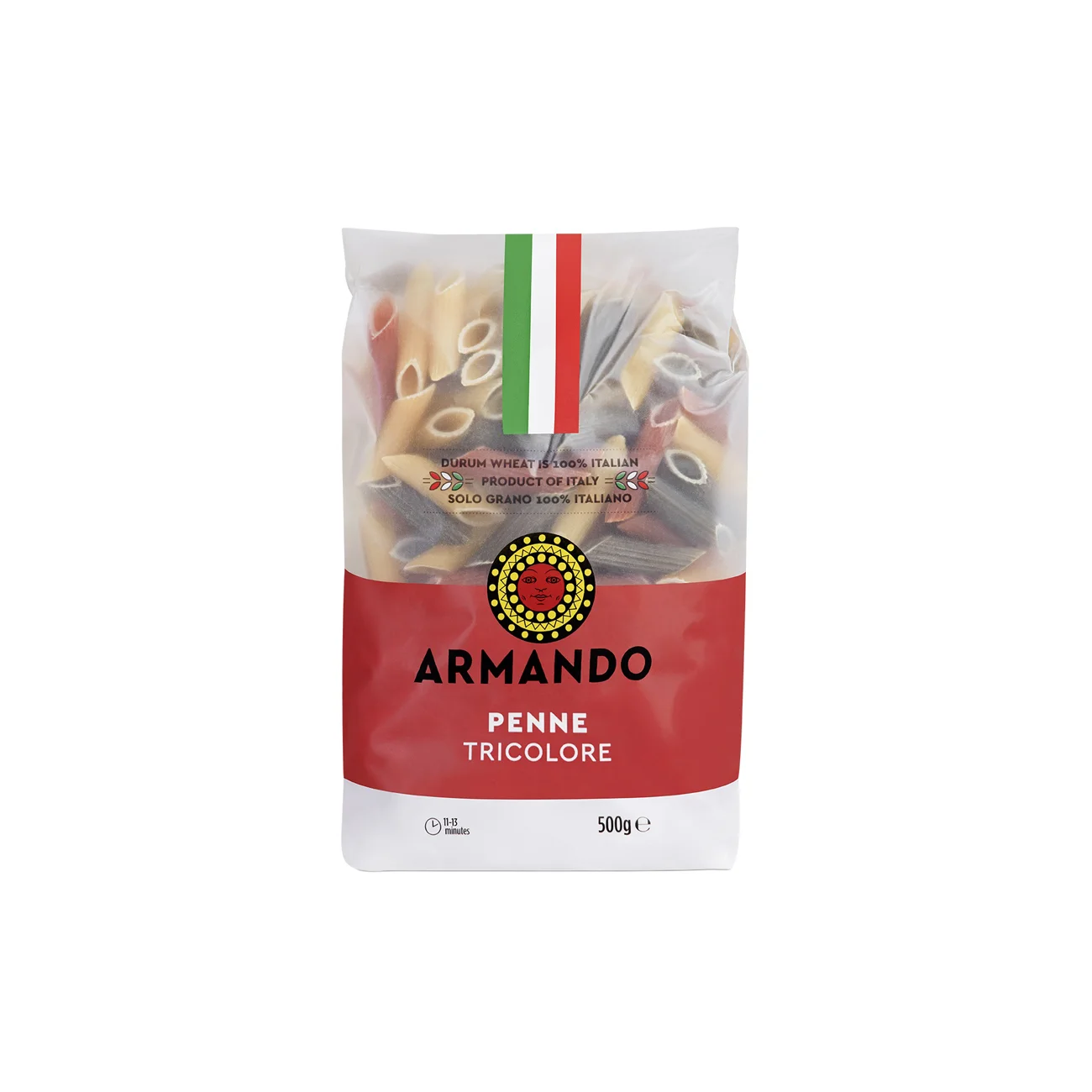 High Italian Quality Dry pasta 500g Penne Tricolore in bag Durum Wheat semolina Pasta for Wholesale