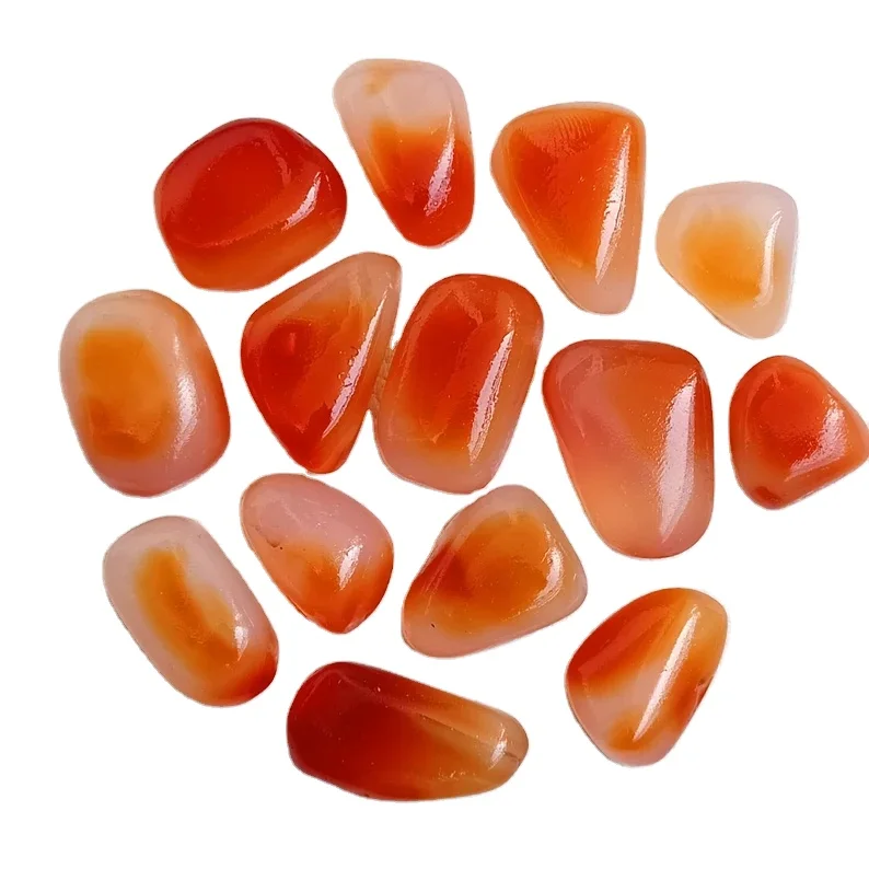 Banded Onyx Tumbled Crystals, Tumbled Stones Banded Agate, Polished Orange Banded Agate Healing Crystals