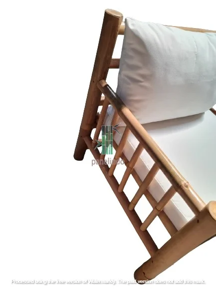 Bamboo Chair With waterproof bottom cushion and back pillow sofa living room customization indonesia