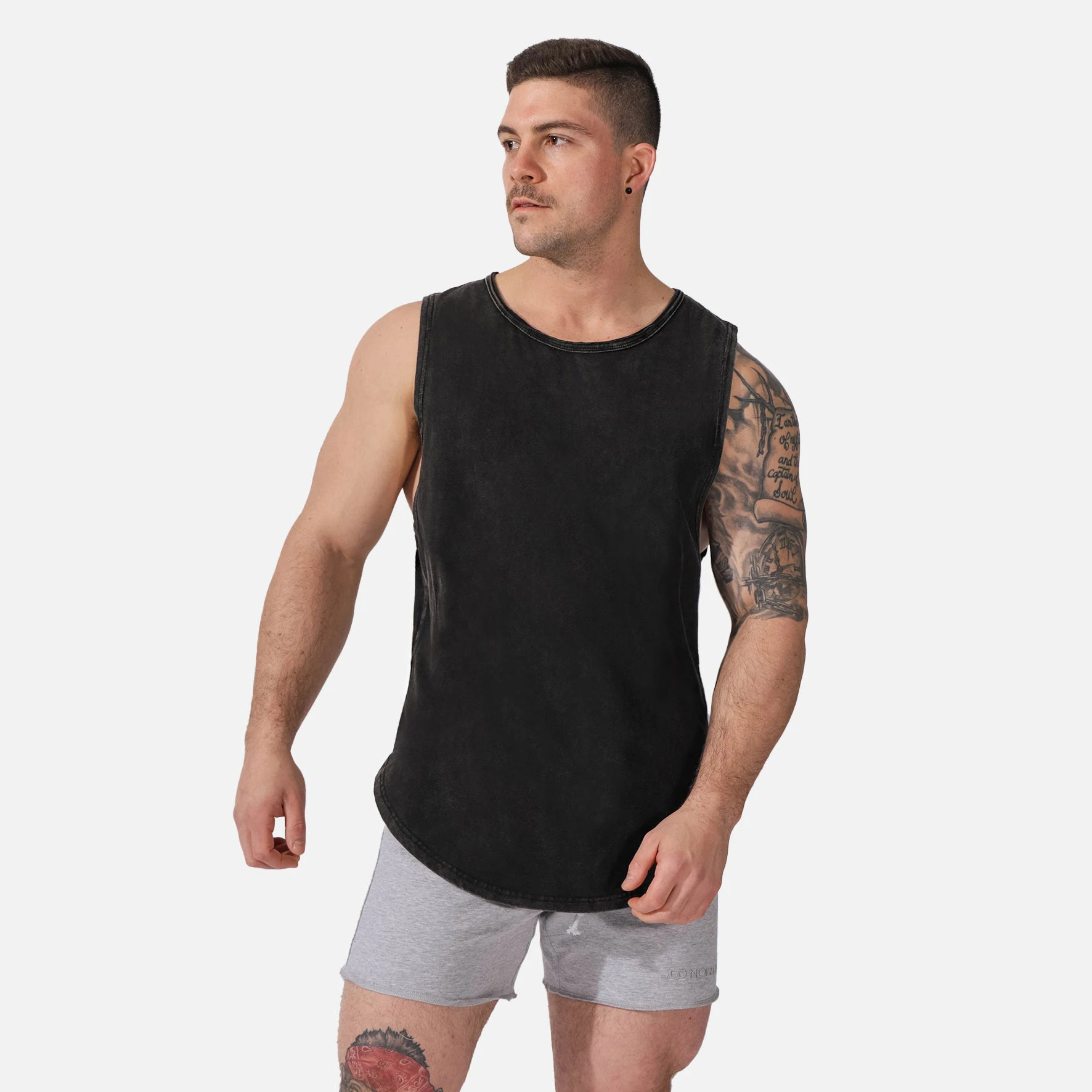 Wholesale Custom Logo Comfortable Solid Color Men Casual 100% Cotton Breathable Tank Tops