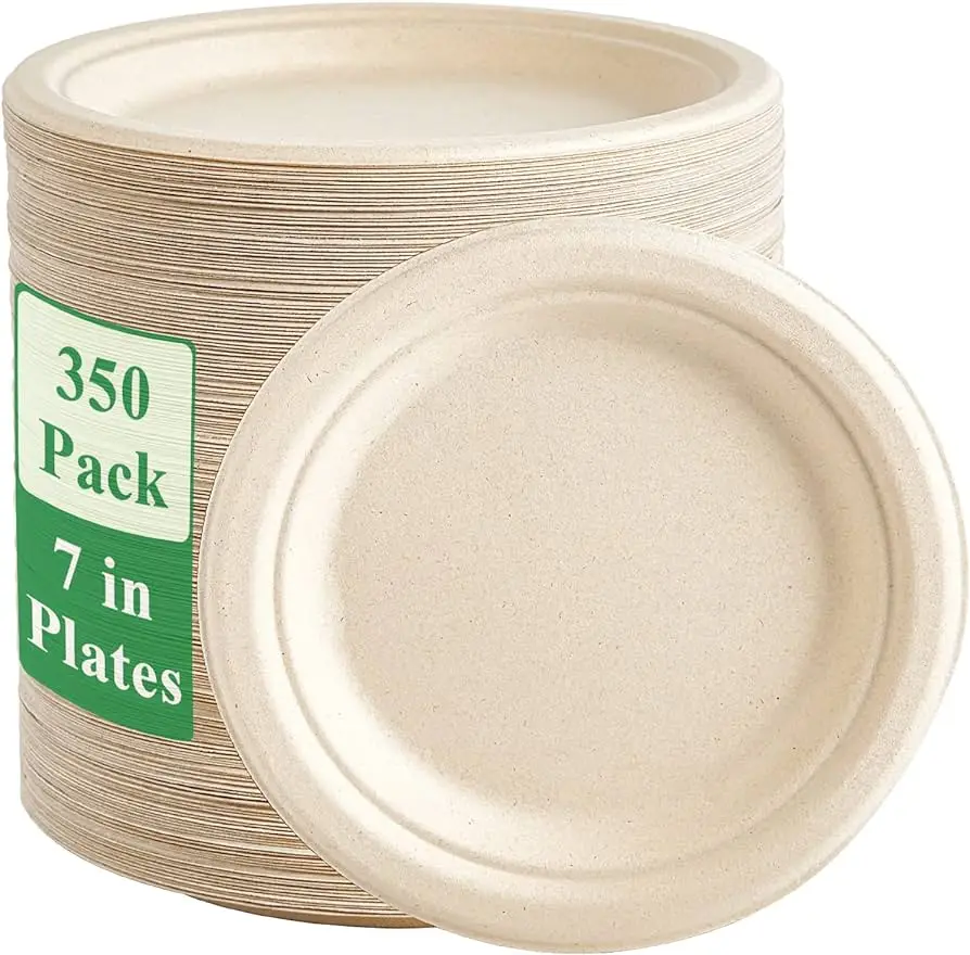 Биоразлагаемые 100% из натурального волокна пищевые тарелки сахарного тростника контейнеры чашка сертифицированная 22000 2018 на вынос