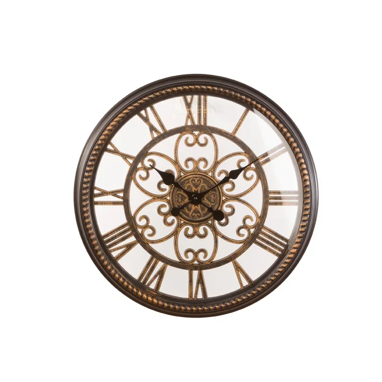 Vintage Look Wall Clock Wall Watch Time Clock for Home Hotel Decor Use Hot Selling Quality Premium Luxury Metal Wall Clock