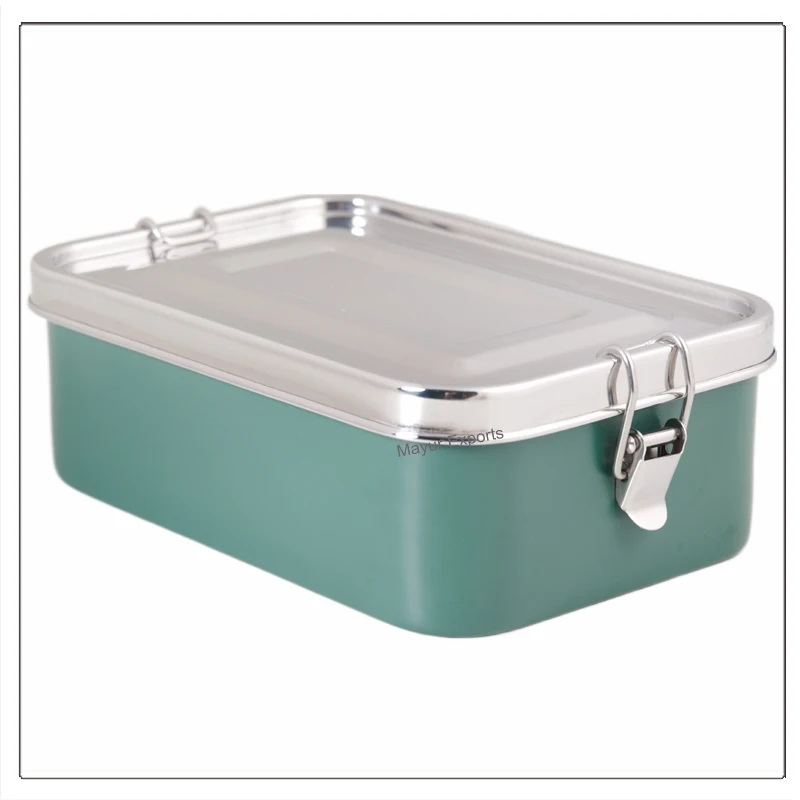 Stainless Steel Lunch box Metal Leak Proof lunch box with color Food Safe Powder Coated Lunch Box