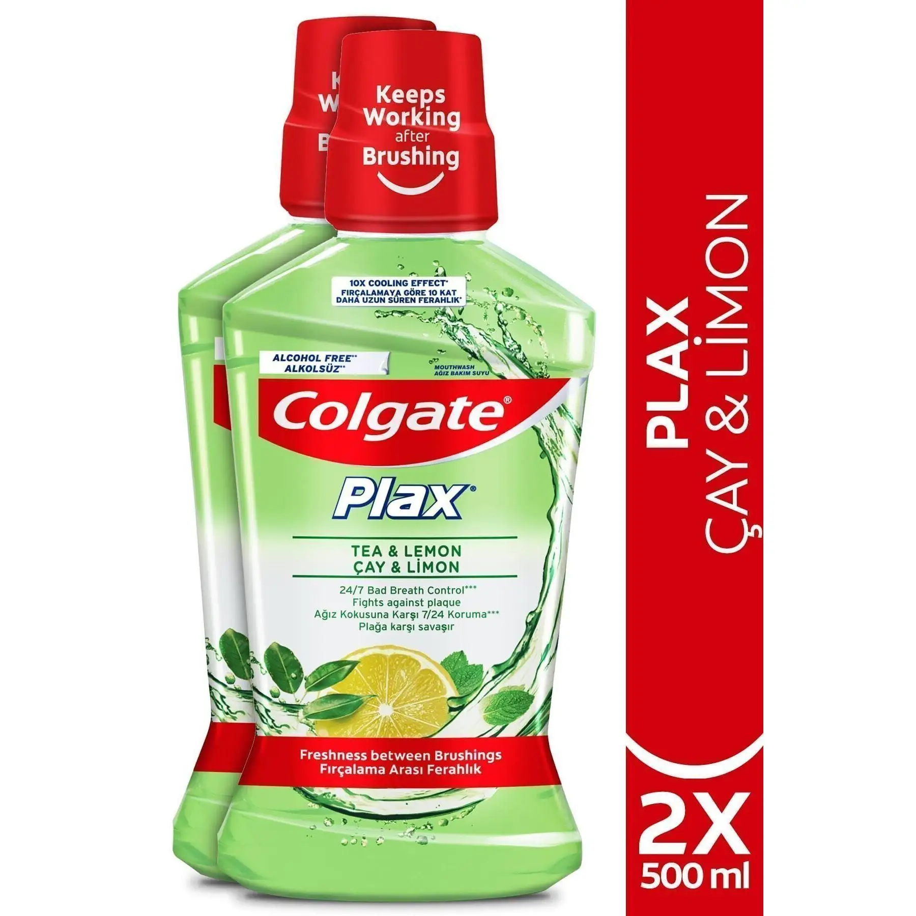 Plax Tea and Lemon Mouth Care Water Against Plaque 500 ml