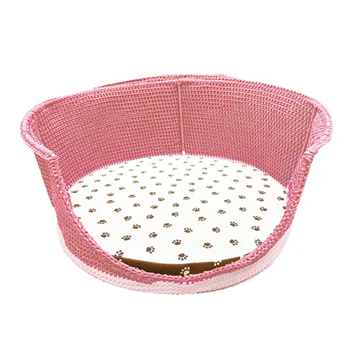 Pet house made from pp yarn crocheted Handmade light blue PP yarn hands knitting basket crochet basket kit for Pet