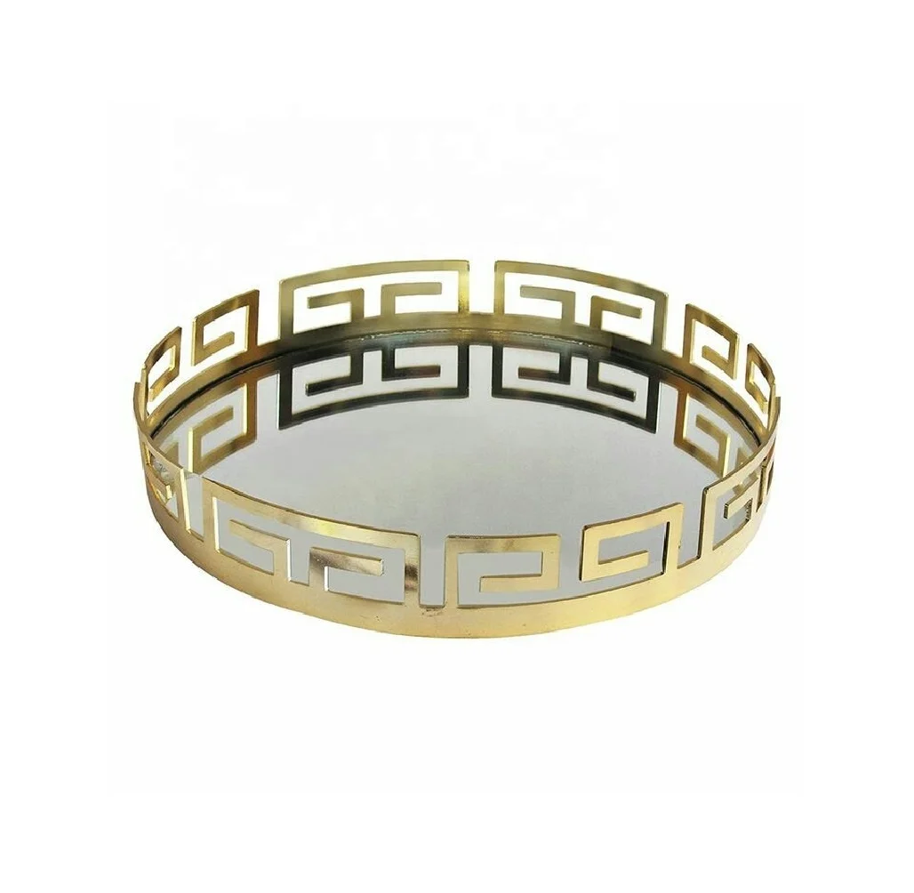 Metal Tray with metal and Glass handle wholesaler Manufacturer coffee carry tray