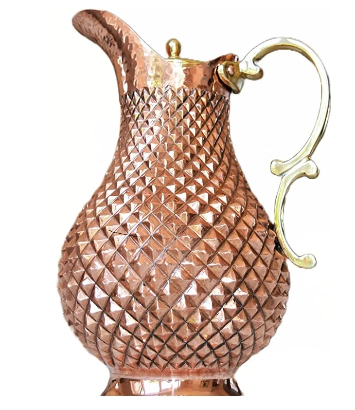 Diamond Hammered Style Copper Jug Best quality For Home & Restaurant Uses Jug Manufacture in India Low Prices top selling jug