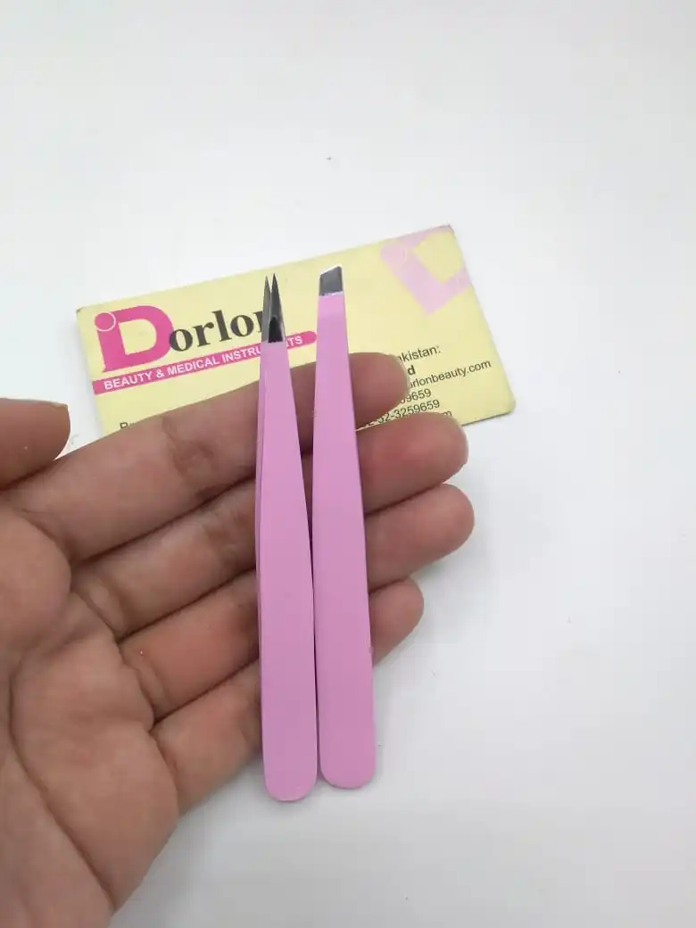 Hot Selling Stainless Steel Eyebrow Tweezers Set Slanted Pointed Tip Eye Brow Plucker With Eyebrow Cutting Scissors