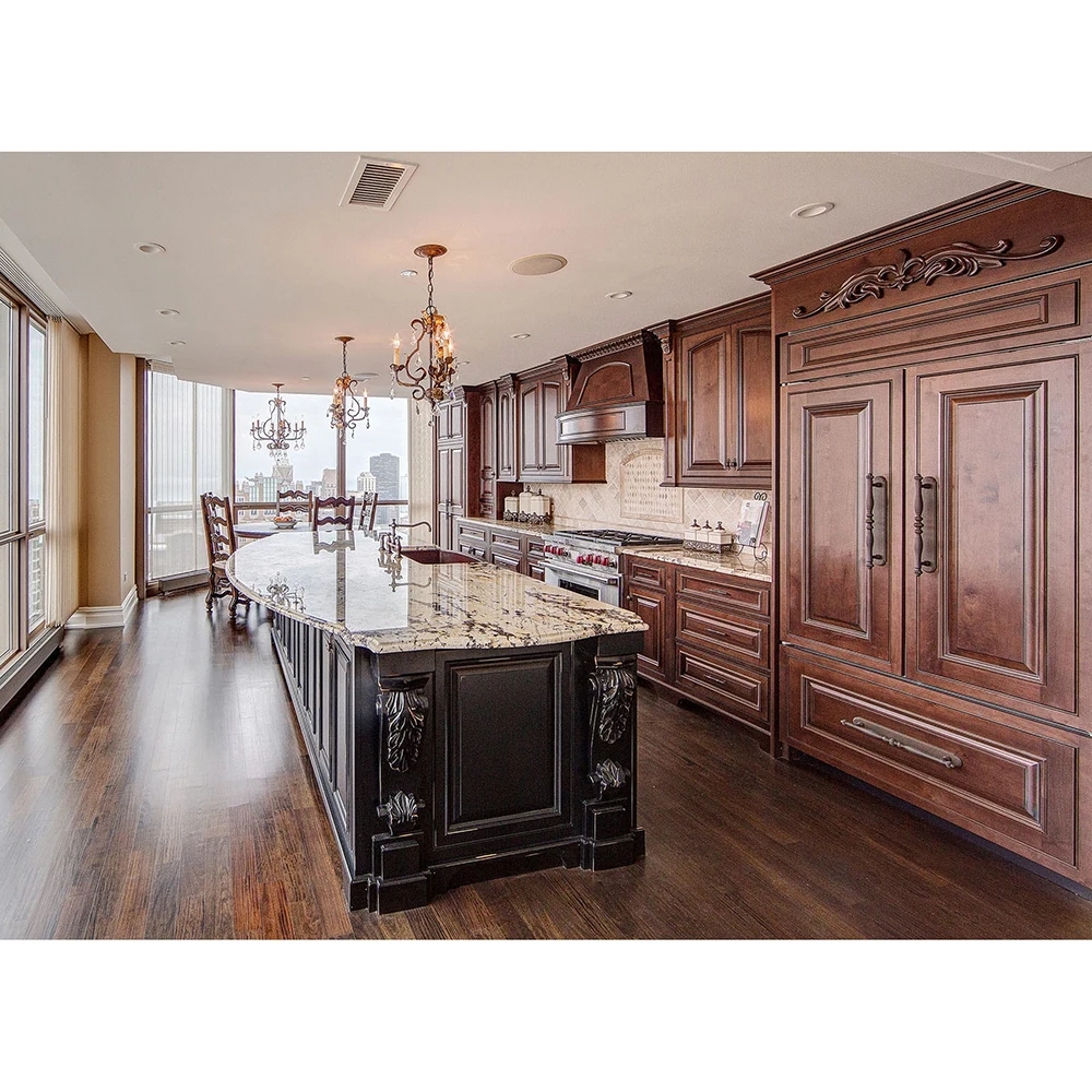 Classic ready built laminated plywood film furniture kitchen cabinet