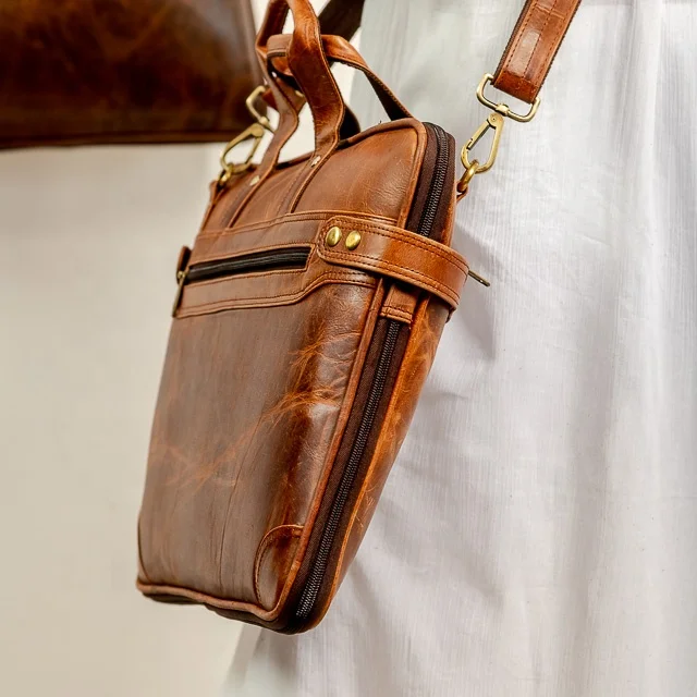 New Design Laptop Backpack Black and Brown Colors Light Weight Multi Functional 100% Genuine Leather Laptop Bag Gift For Him