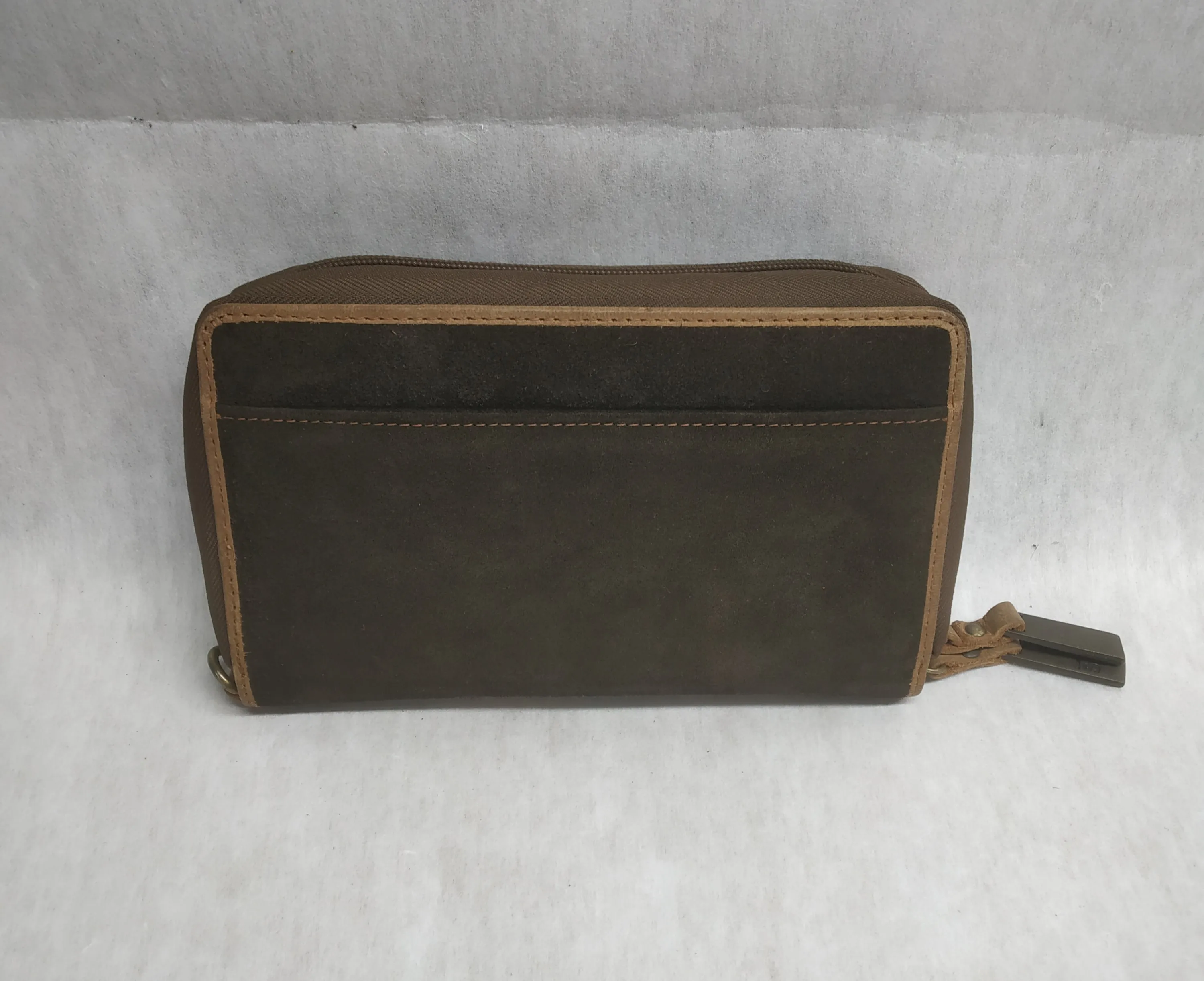 Suede Nubuck Leather Fine Nap Velvet Feel Travel Organizer Multiple Slots Wristlet Women Clutch Wallet Direct Factory Indian